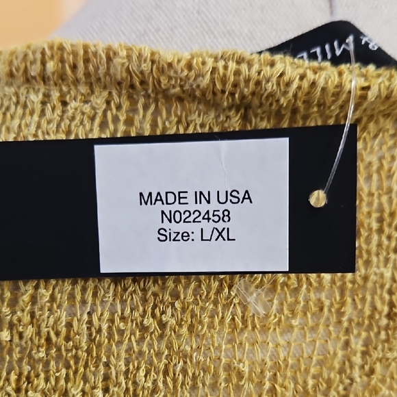 Nally & Millie Mustard Textured Tunic Top Ruffled Hem & Layered Bell Sleeves - Picture 7 of 10